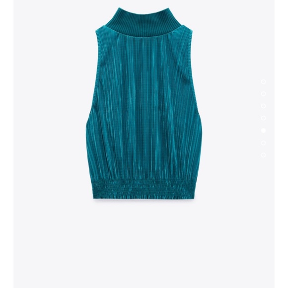 ZARA 2PIECES PLEATED HALTER TOP AND PLEATED WIDE LEG PANTS - Picture 5 of 5